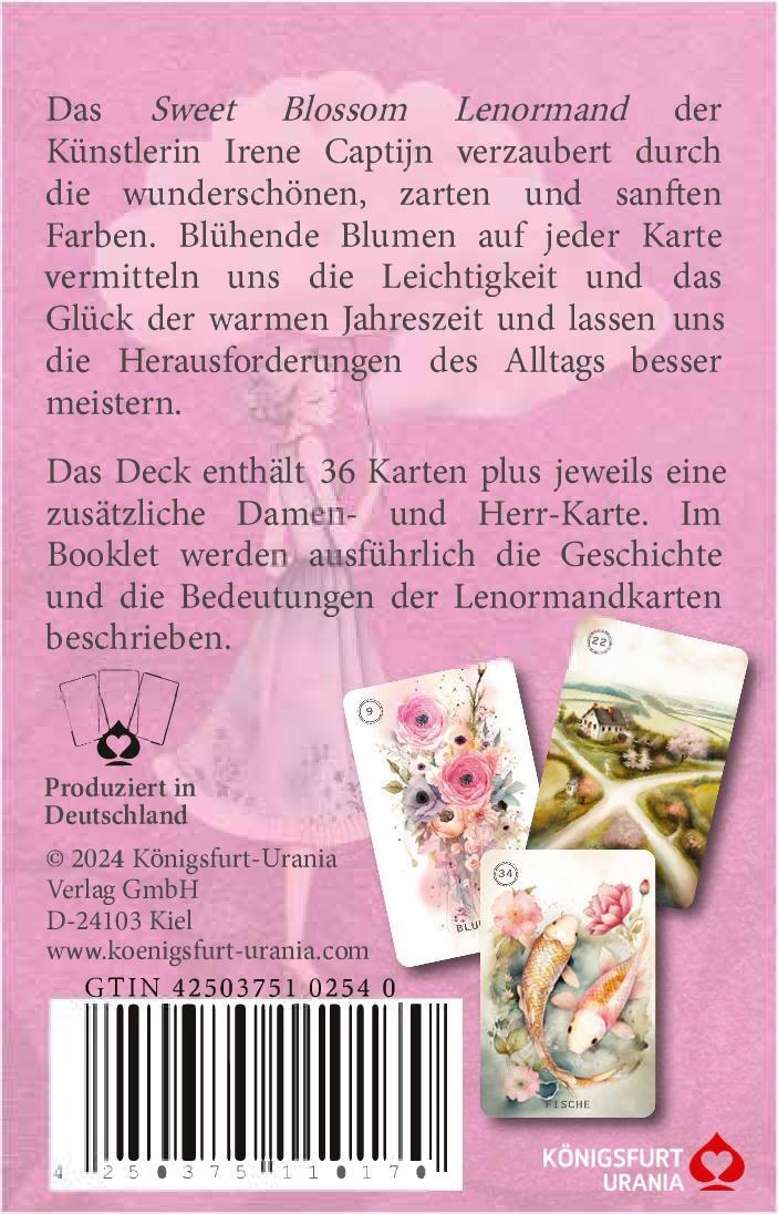 Rückseite: 4250375102540 | Sweet Blossom Lenormand (Lenormandkarten auf Deutsch) | Irene Captijn