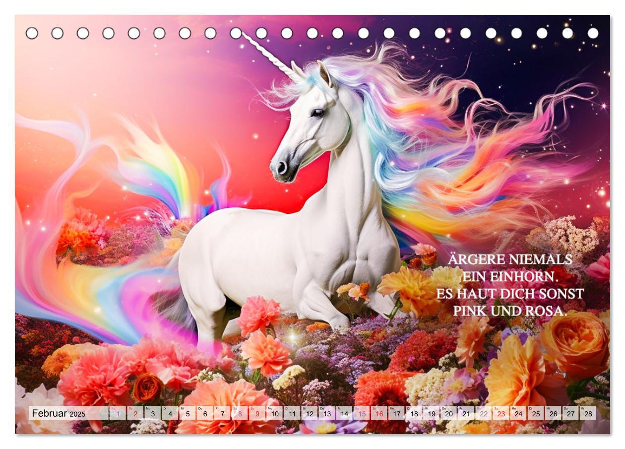 Bild: 9783383863240 | Einhorn und coole Sprüche (Tischkalender 2025 DIN A5 quer),...