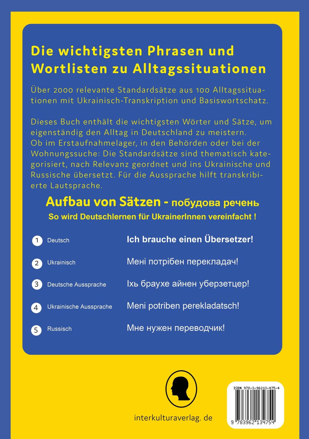 Rückseite: 9783962134754 | Deutsch-Ukrainisches Konversationsbuch | Taschenbuch | 320 S. | 2022