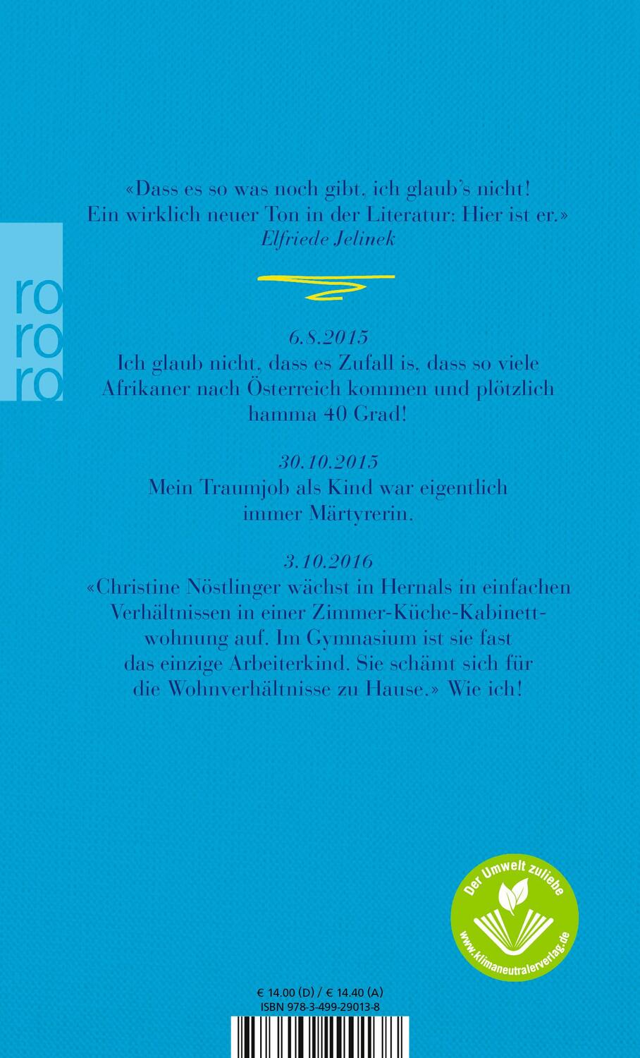 Rückseite: 9783499290138 | Statusmeldungen | Stefanie Sargnagel | Taschenbuch | Deutsch | 2018