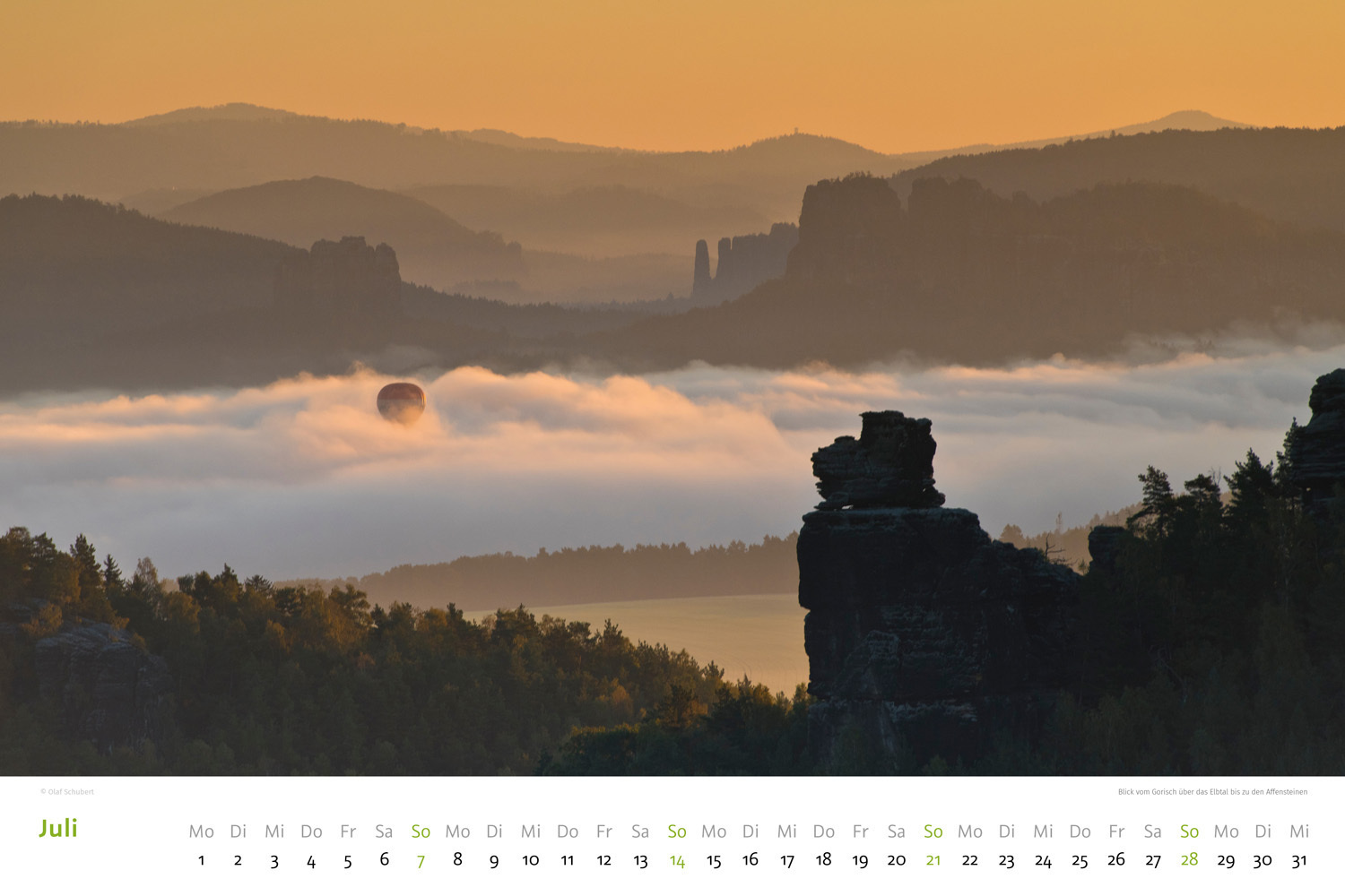 Bild: 9783938916490 | Kalender Sächsische &amp; Böhmische Schweiz 2024 | Wandkalender 45 x 30 cm