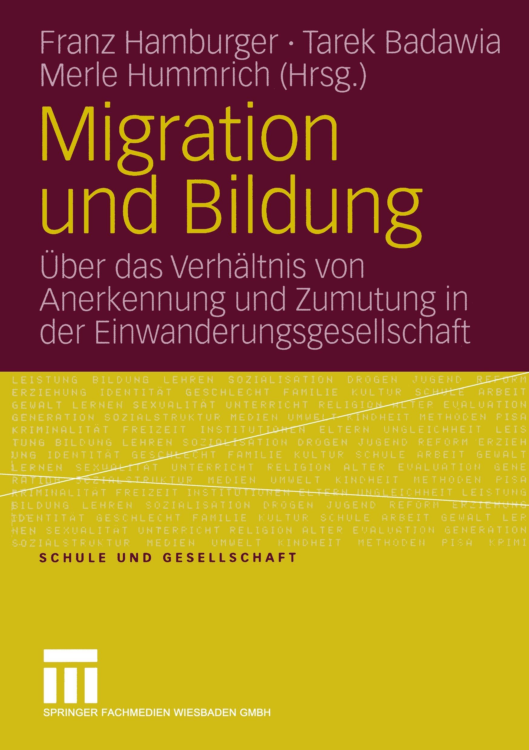 Cover: 9783531148564 | Migration und Bildung | Franz Hamburger (u. a.) | Taschenbuch | 344 S.