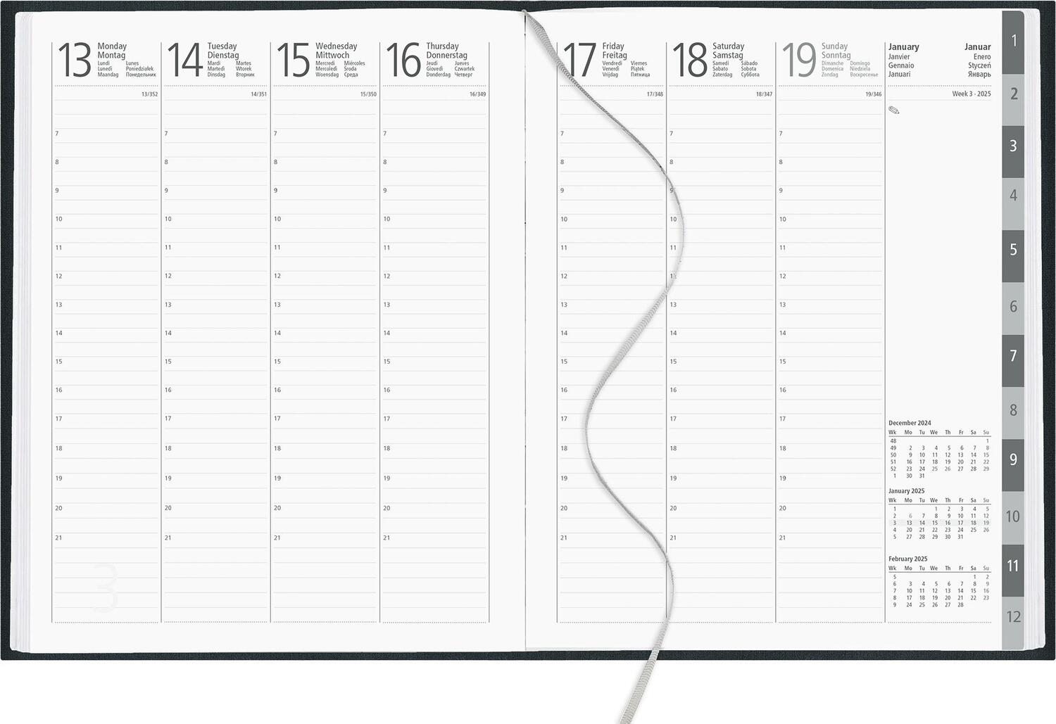 Bild: 4006928026845 | Wochenbuch anthrazit 2025 - Bürokalender 21x26,5 cm - 1 Woche auf 2...