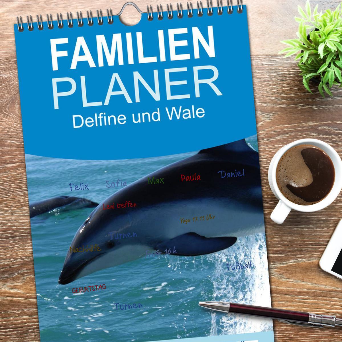 Bild: 9783457112311 | Familienplaner 2025 - Delfine und Wale mit 5 Spalten (Wandkalender,...