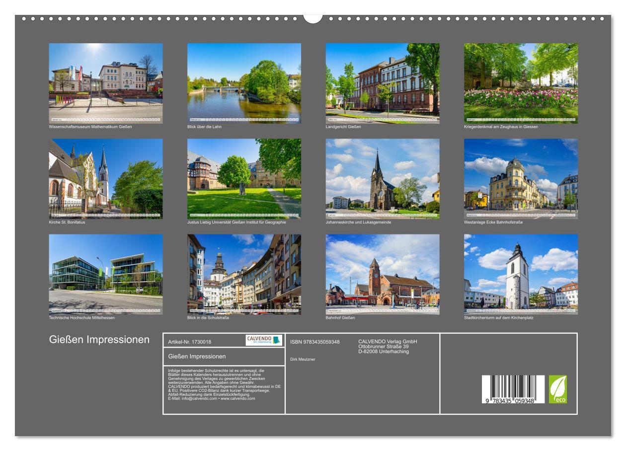 Bild: 9783435059348 | Gießen Impressionen (Wandkalender 2025 DIN A2 quer), CALVENDO...