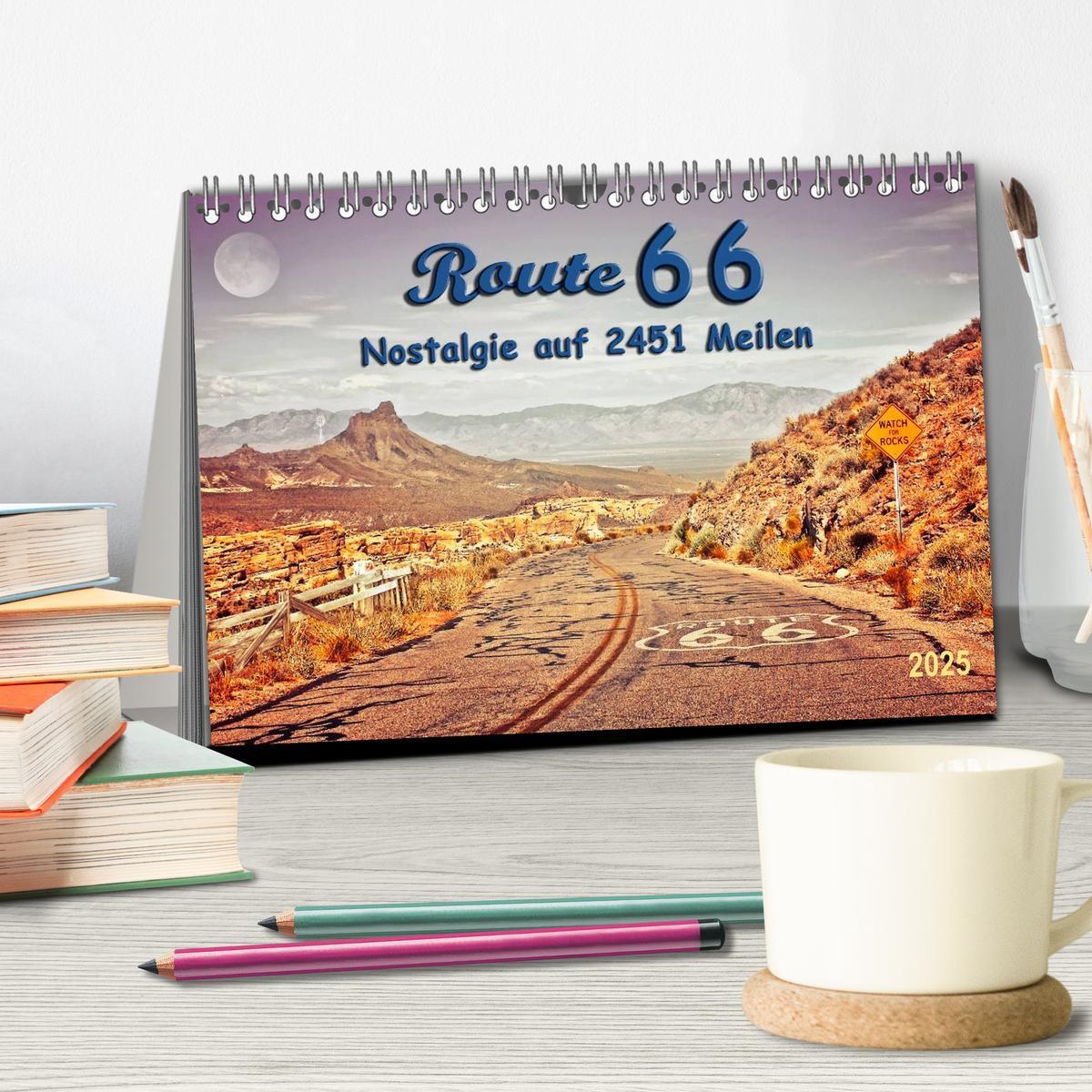 Bild: 9783435479214 | Nostalgie auf 2451 Meilen - Route 66 (Tischkalender 2025 DIN A5...