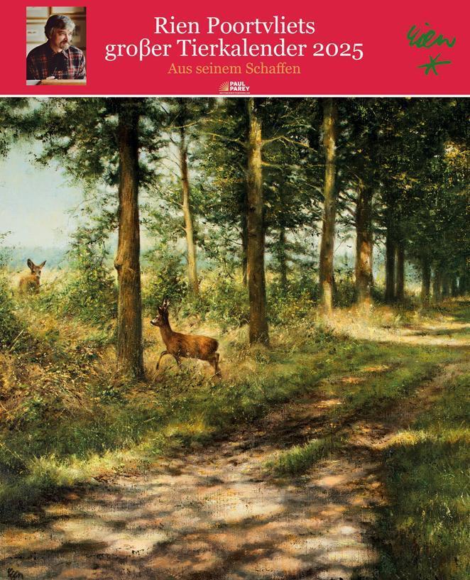 Cover: 9783897152762 | Rien Poortvliets großer Tierkalender 2025 | Redaktion WILD UND HUND