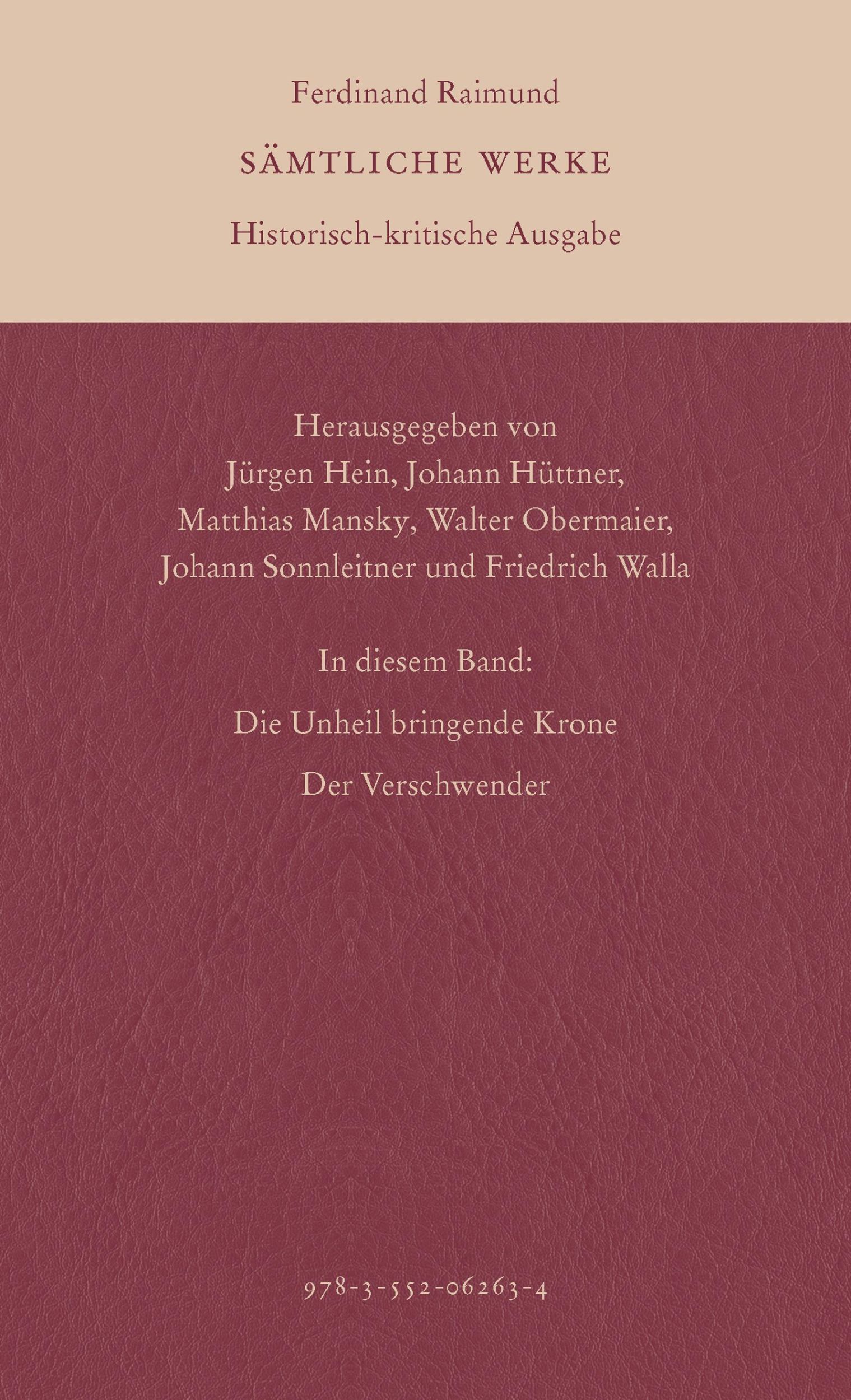 Bild: 9783552062634 | Historisch-kritische Ausgabe Band 4 | Ferdinand Raimund | Buch | 2025