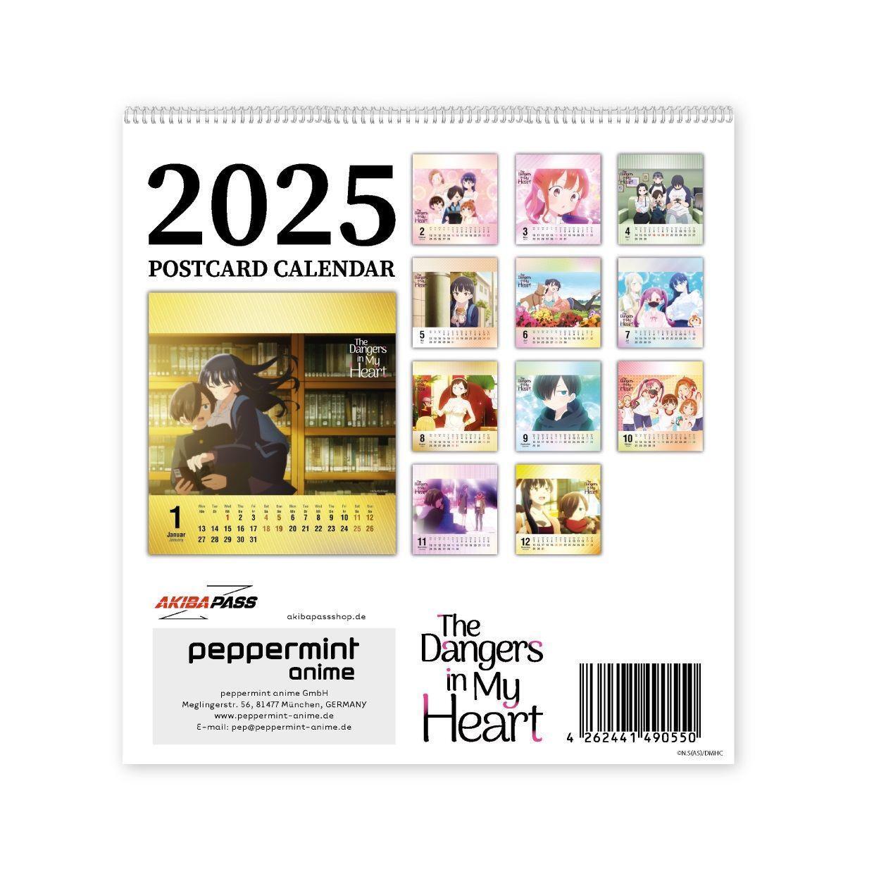 Cover: 4262441490550 | Postkartenkalender - The Dangers in My Heart - 2025 | Kalender | 2025