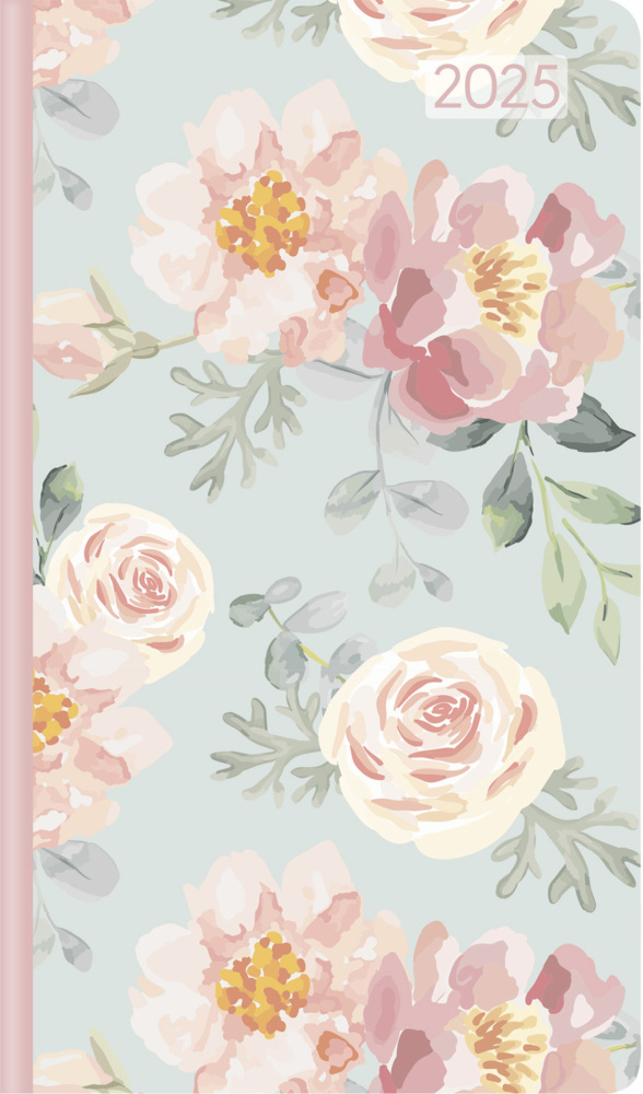 Cover: 4251732343729 | Ladytimer Slim Roses 2025 Taschen-Kalender 9x15,6 cm - Weekly - 128...