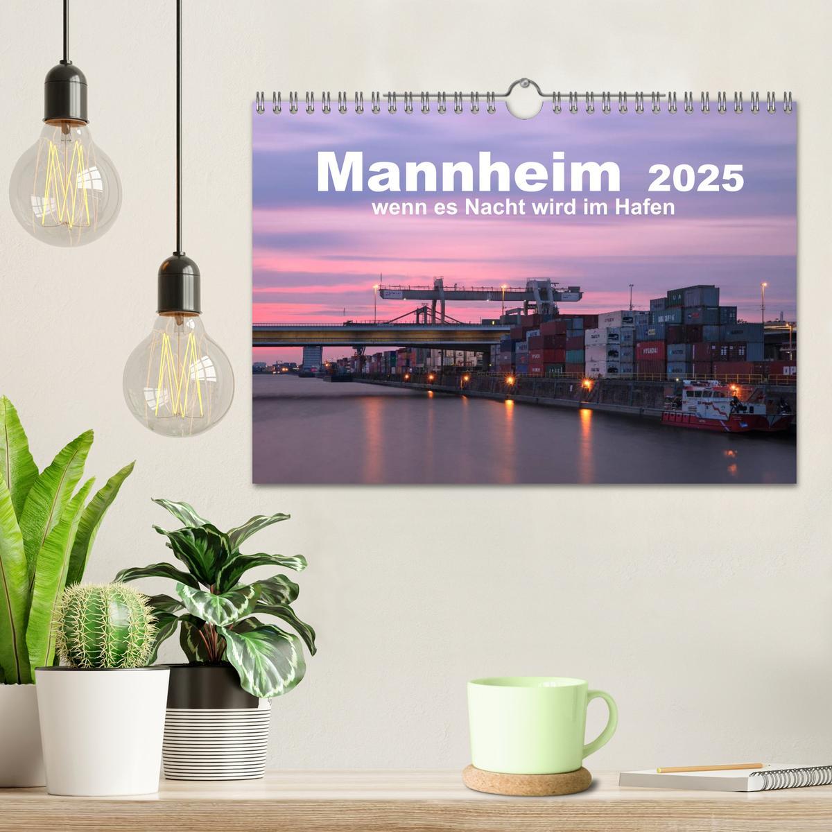 Bild: 9783435598373 | Mannheim 2025 - wenn es Nacht wird im Hafen (Wandkalender 2025 DIN...