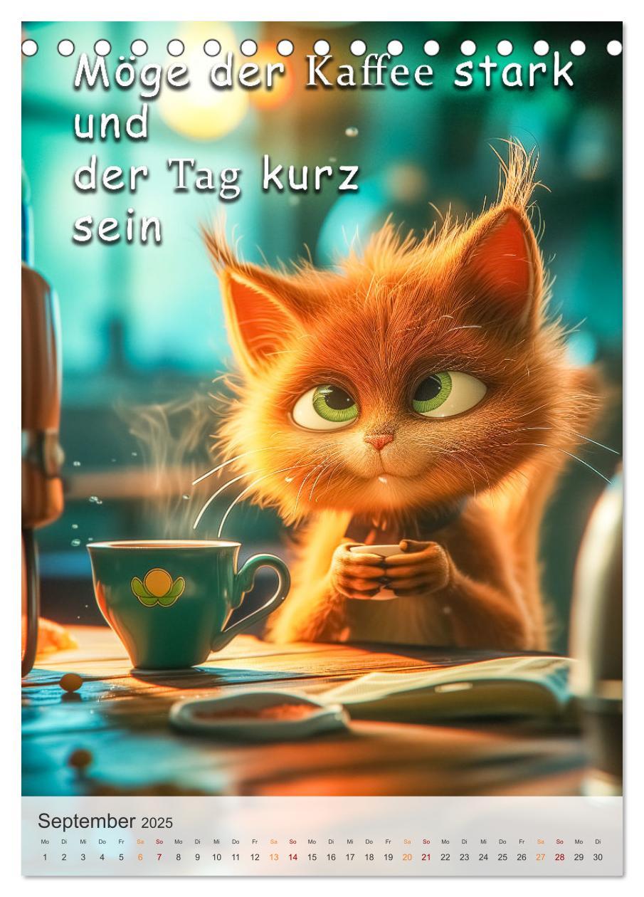 Bild: 9783383773822 | Kaffee-Katzen (Tischkalender 2025 DIN A5 hoch), CALVENDO...