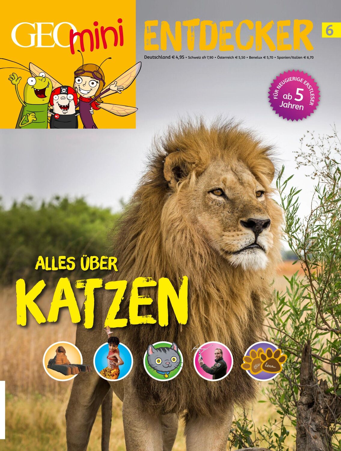 Cover: 9783652011082 | GEOlino mini Entdeckerheft 6/2017 - Alles über Katzen | Rosa Wetscher