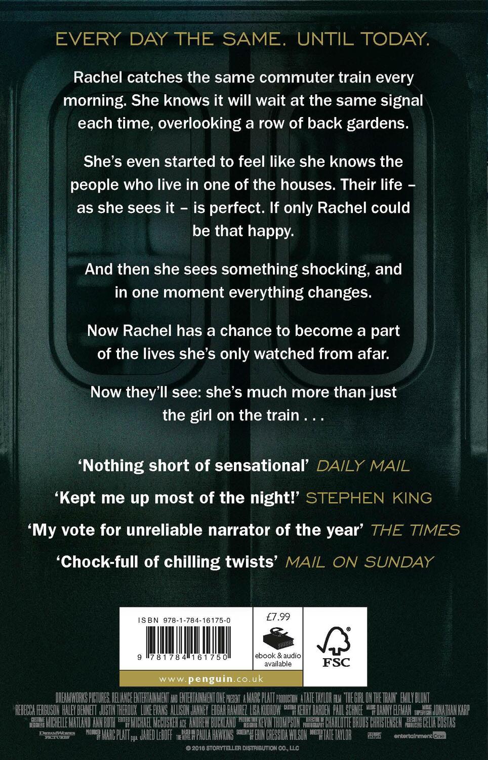 Rückseite: 9781784161750 | The Girl on the Train. Film Tie-In | Paula Hawkins | Taschenbuch