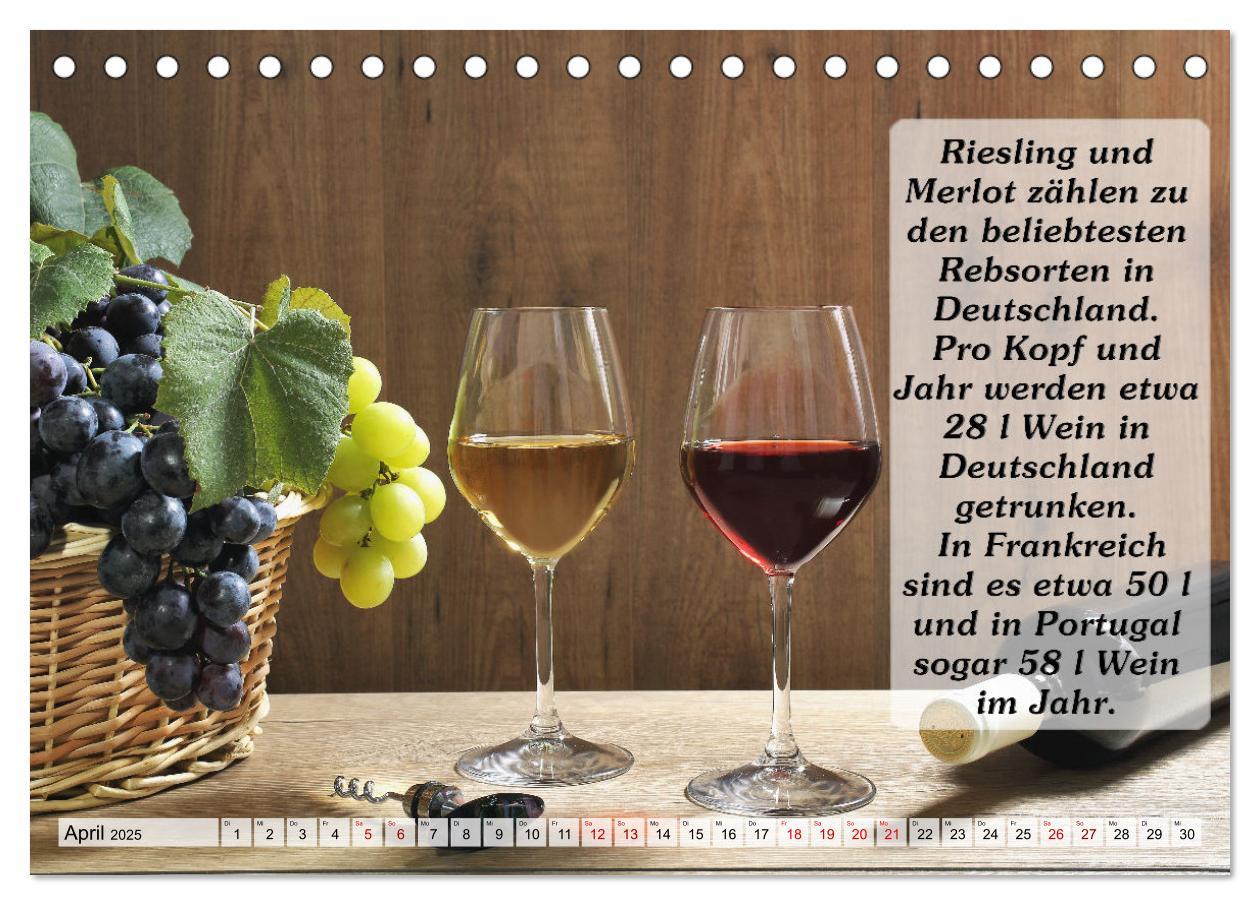 Bild: 9783435031207 | Wissenswertes über Wein (Tischkalender 2025 DIN A5 quer), CALVENDO...