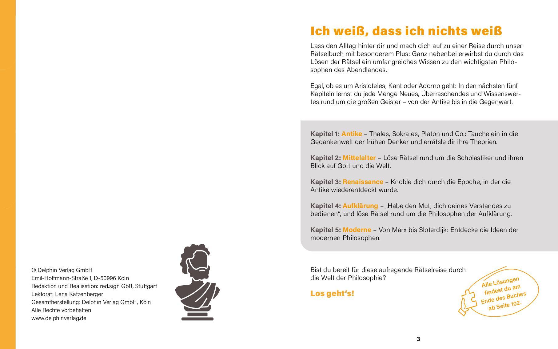 Bild: 9783961284597 | Die großen Philosophen I Wissen in Rätseln | Taschenbuch | Deutsch