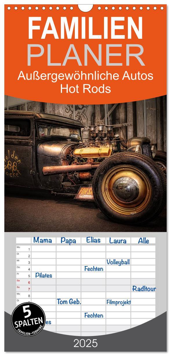 Cover: 9783457113721 | Familienplaner 2025 - Außergewöhnliche Autos - Hot Rods mit 5...