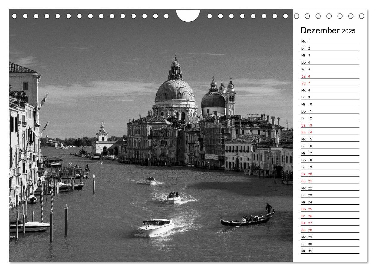 Bild: 9783435533138 | Venedig schwarz-weiß (Wandkalender 2025 DIN A4 quer), CALVENDO...