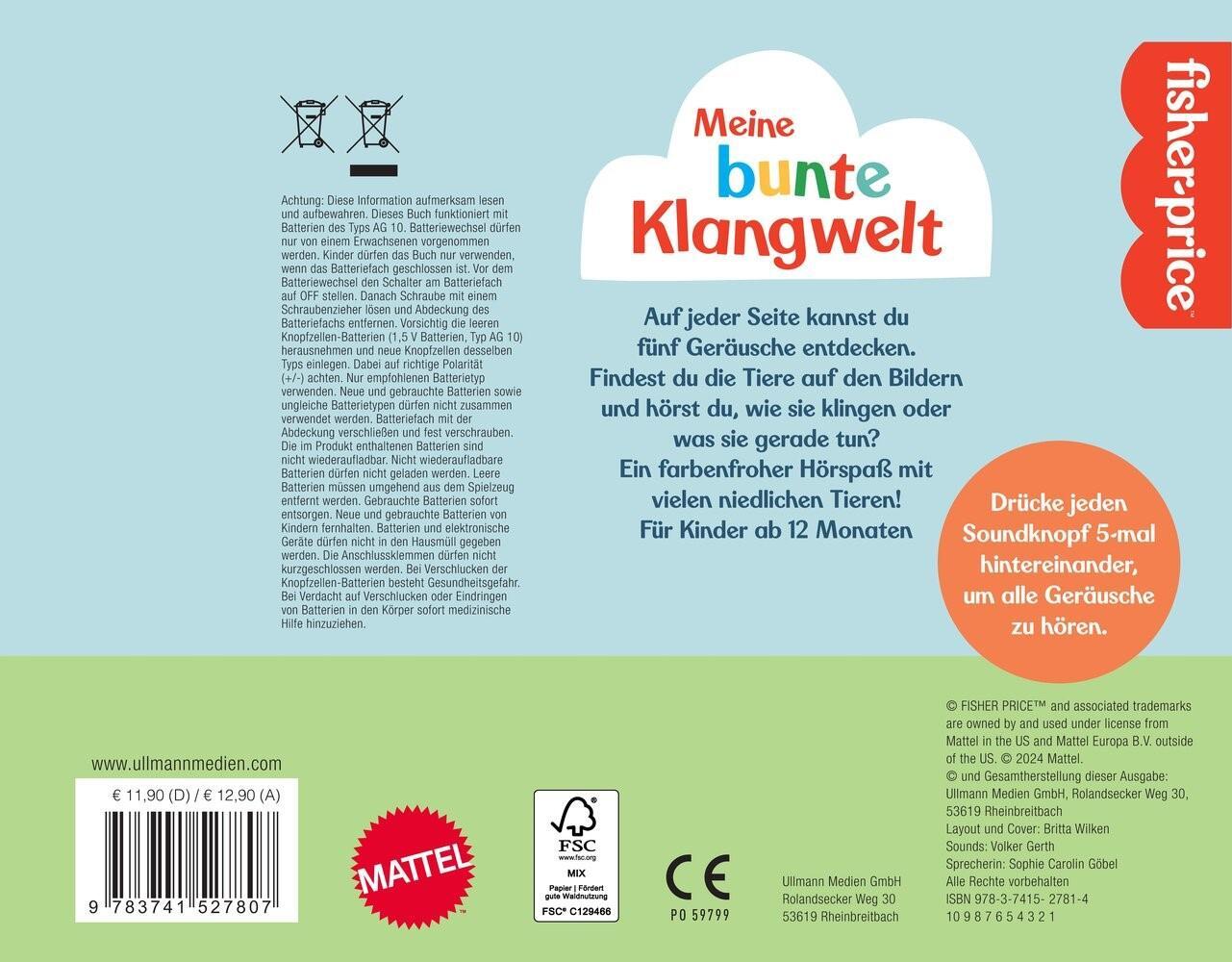 Rückseite: 9783741527807 | Meine bunte Klangwelt (Fisher Price) | Buch | 14 S. | Deutsch | 2024