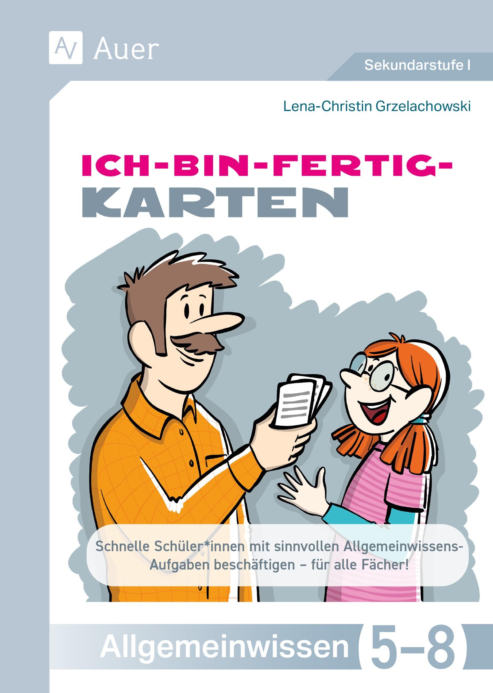 Cover: 9783403088585 | Ich-bin-fertig-Karten Allgemeinwissen Klassen 5-8 | Grzelachowski