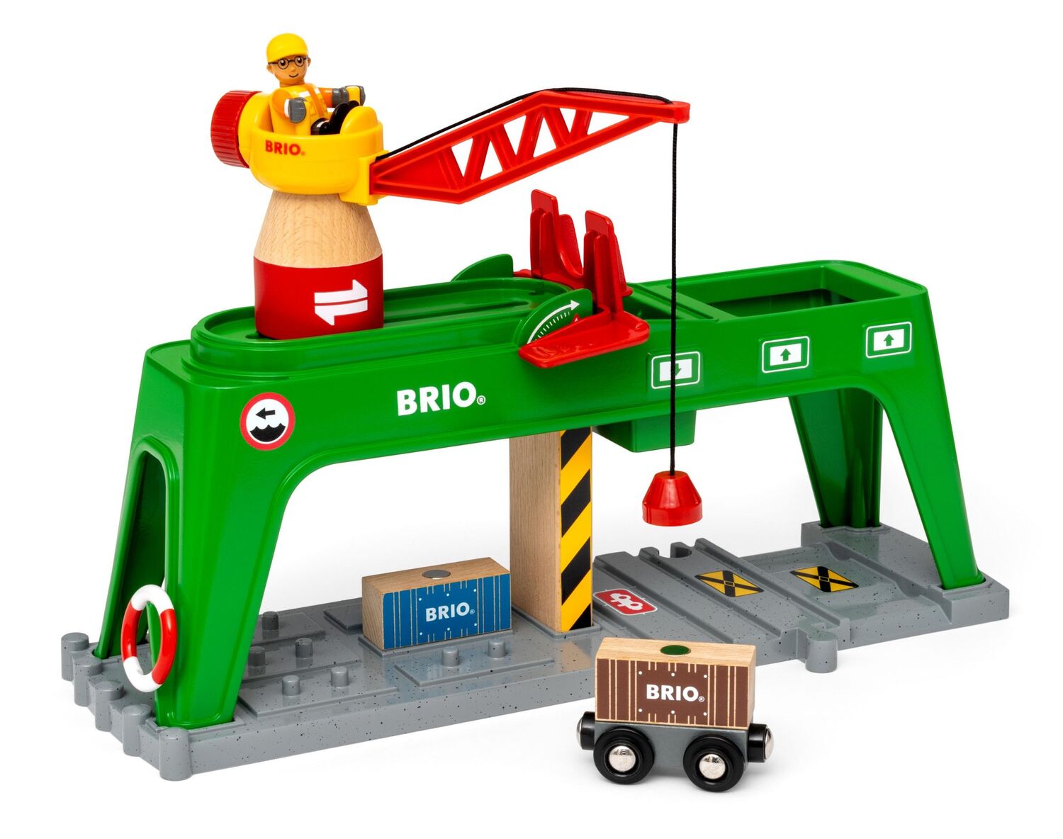 Cover: 7312350339963 | BRIO World 33996 Bahn Verlade Terminal - Mit beweglichem Kran zum...