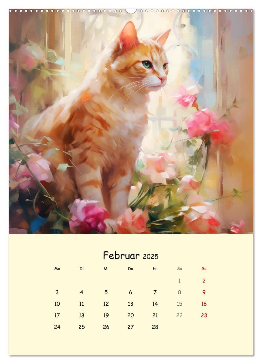 Bild: 9783435871407 | Liebliche Katzen. Anmut und Würde mit Blumen (Wandkalender 2025 DIN...