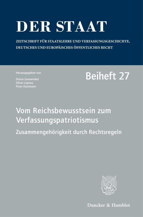 Cover: 9783428183234 | Vom Reichsbewusstsein zum Verfassungspatriotismus....