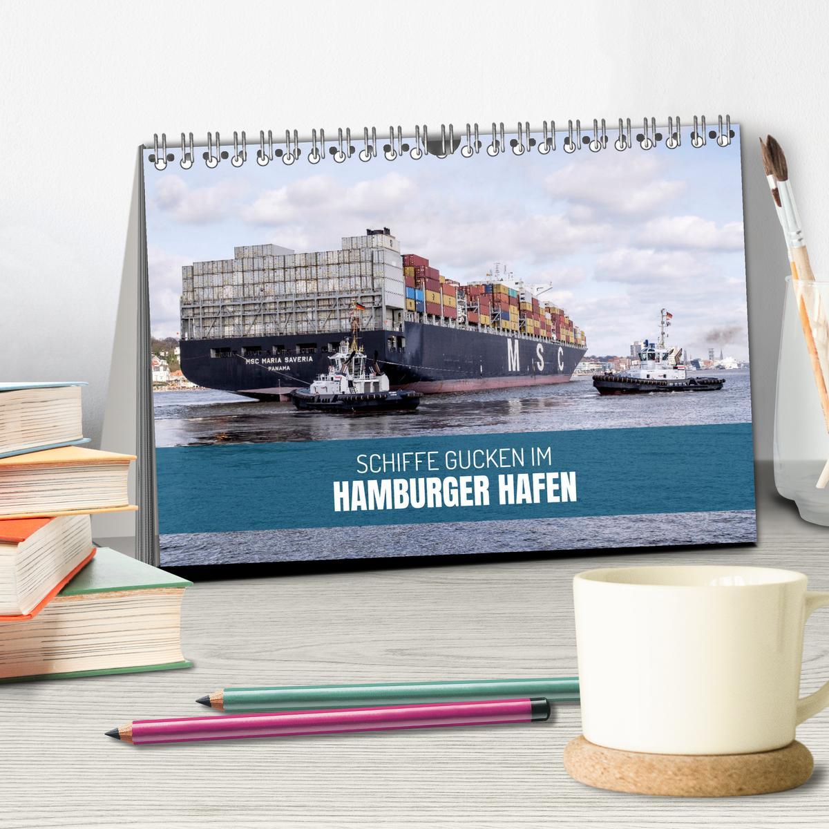 Bild: 9783383760266 | Schiffe gucken im Hamburger Hafen (Tischkalender 2025 DIN A5 quer),...