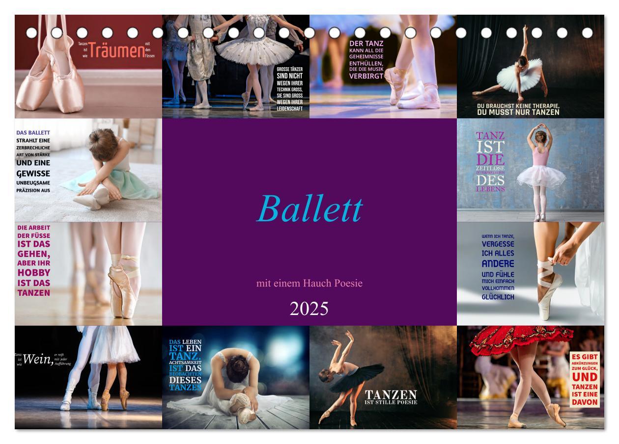 Cover: 9783383891915 | Ballett mit einem Hauch Poesie (Tischkalender 2025 DIN A5 quer),...