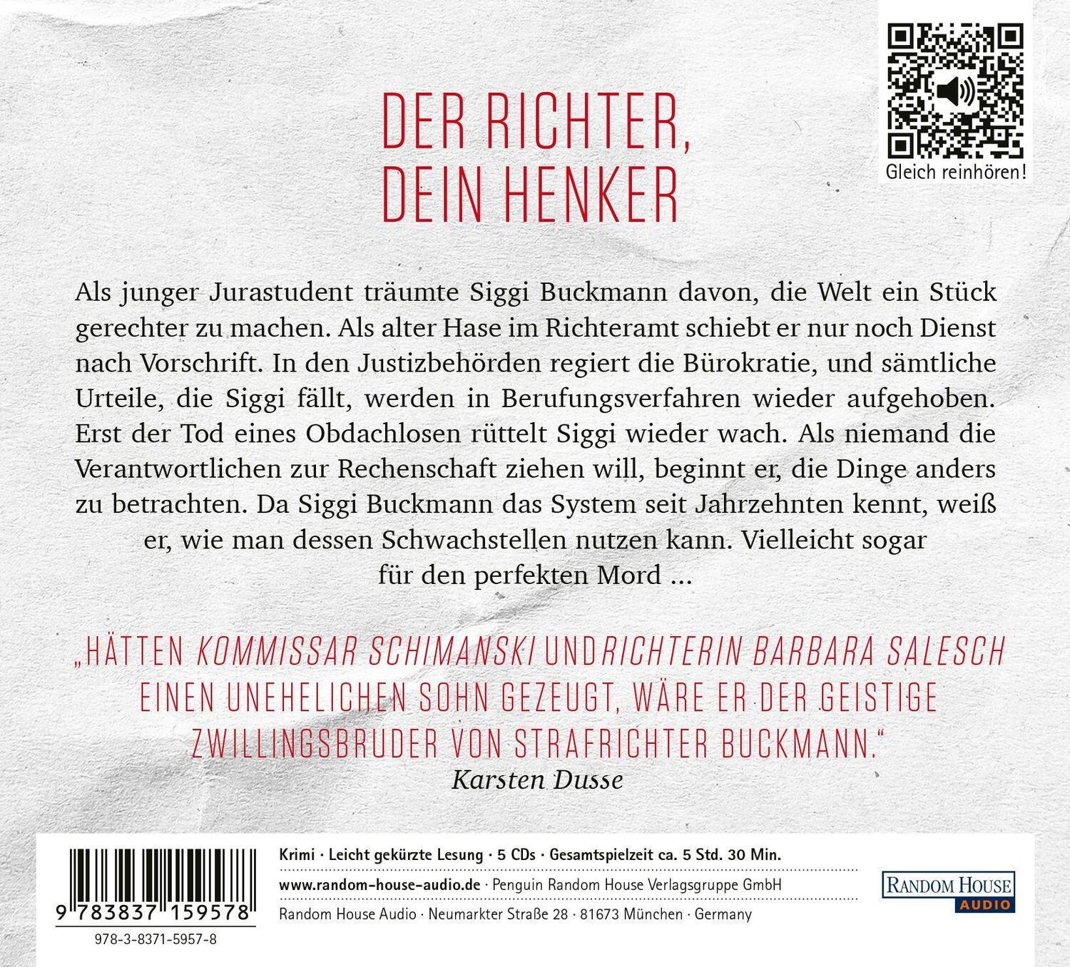 Bild: 9783837159578 | Richter morden besser | Thorsten Schleif | Audio-CD | 5 Audio-CDs