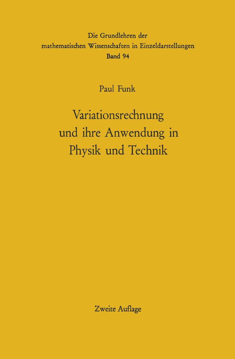 Cover: 9783642885983 | Variationsrechnung und ihre Anwendung in Physik und Technik | Funk