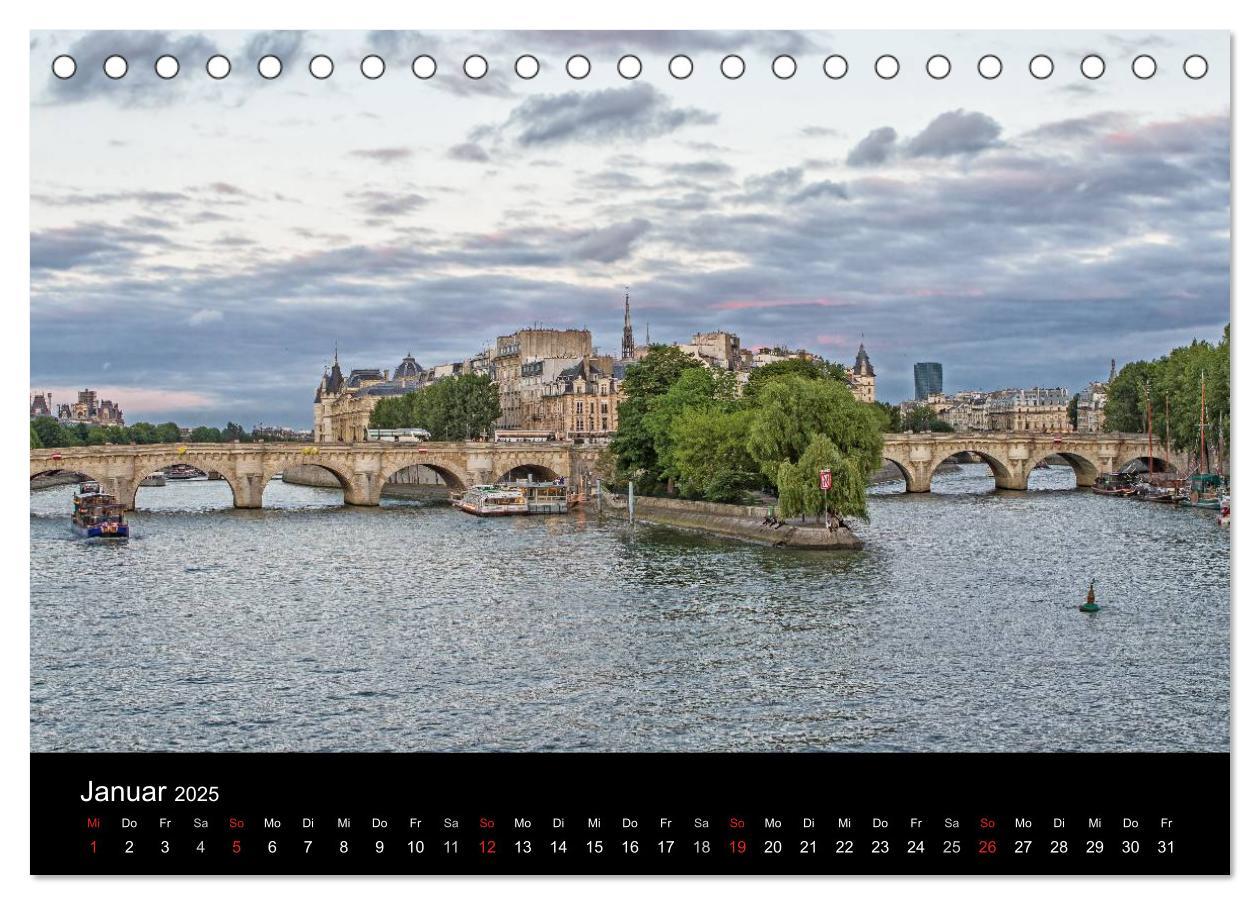 Bild: 9783435775859 | Paris (Tischkalender 2025 DIN A5 quer), CALVENDO Monatskalender | 2025