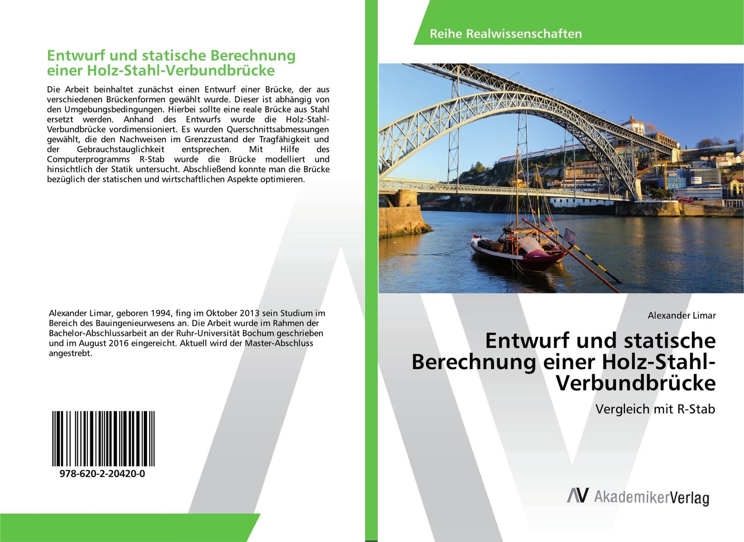 Cover: 9786202204200 | Entwurf und statische Berechnung einer Holz-Stahl-Verbundbrücke | Buch