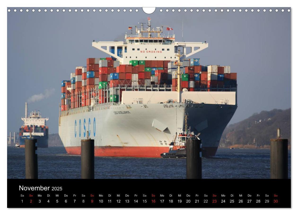 Bild: 9783435693368 | Schiffe auf der Elbe (Wandkalender 2025 DIN A3 quer), CALVENDO...