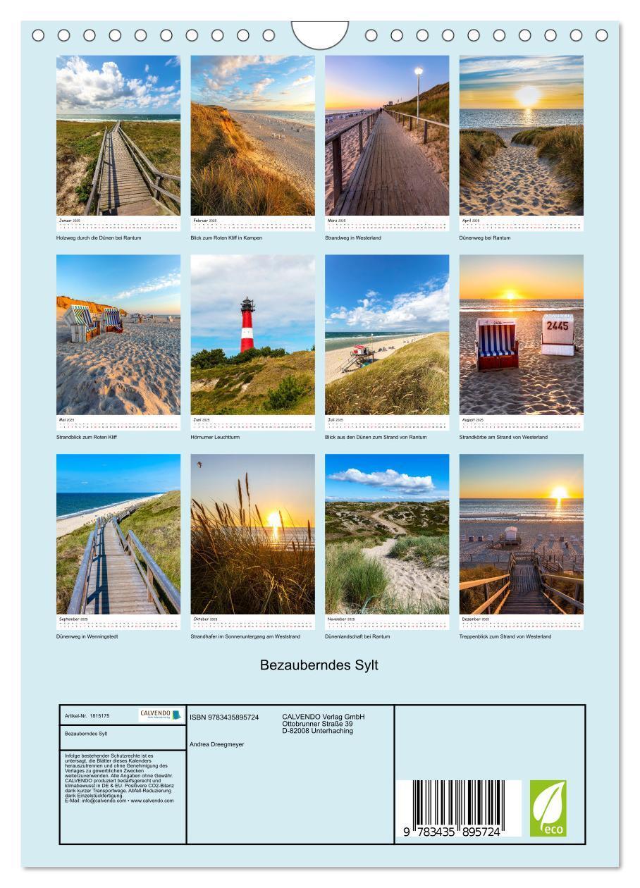 Bild: 9783435895724 | Bezauberndes Sylt (Wandkalender 2025 DIN A4 hoch), CALVENDO...