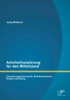 Cover: 9783842898233 | Anleihefinanzierung für den Mittelstand: Finanzierungsinstrumente,...