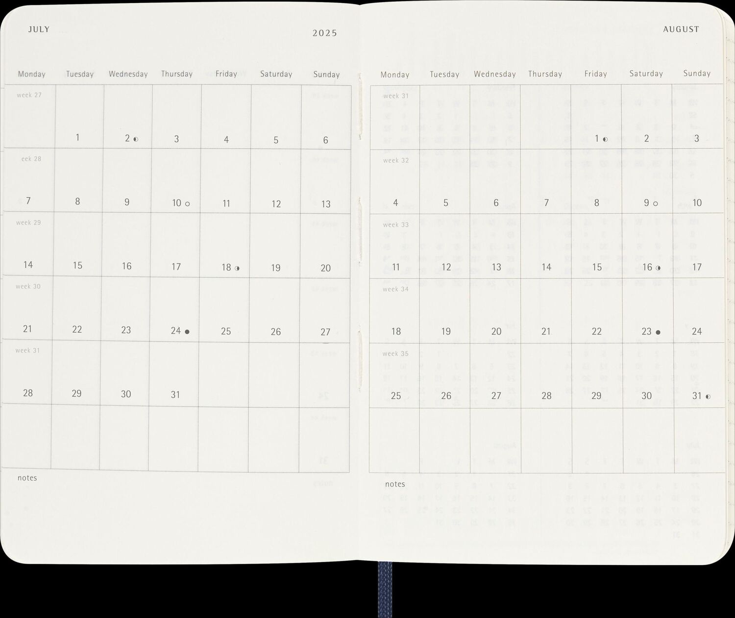 Bild: 8056999270643 | Moleskine 18 Monate Wochen Notizkalender 2024/2025, Pocket/A6, 1 Wo...