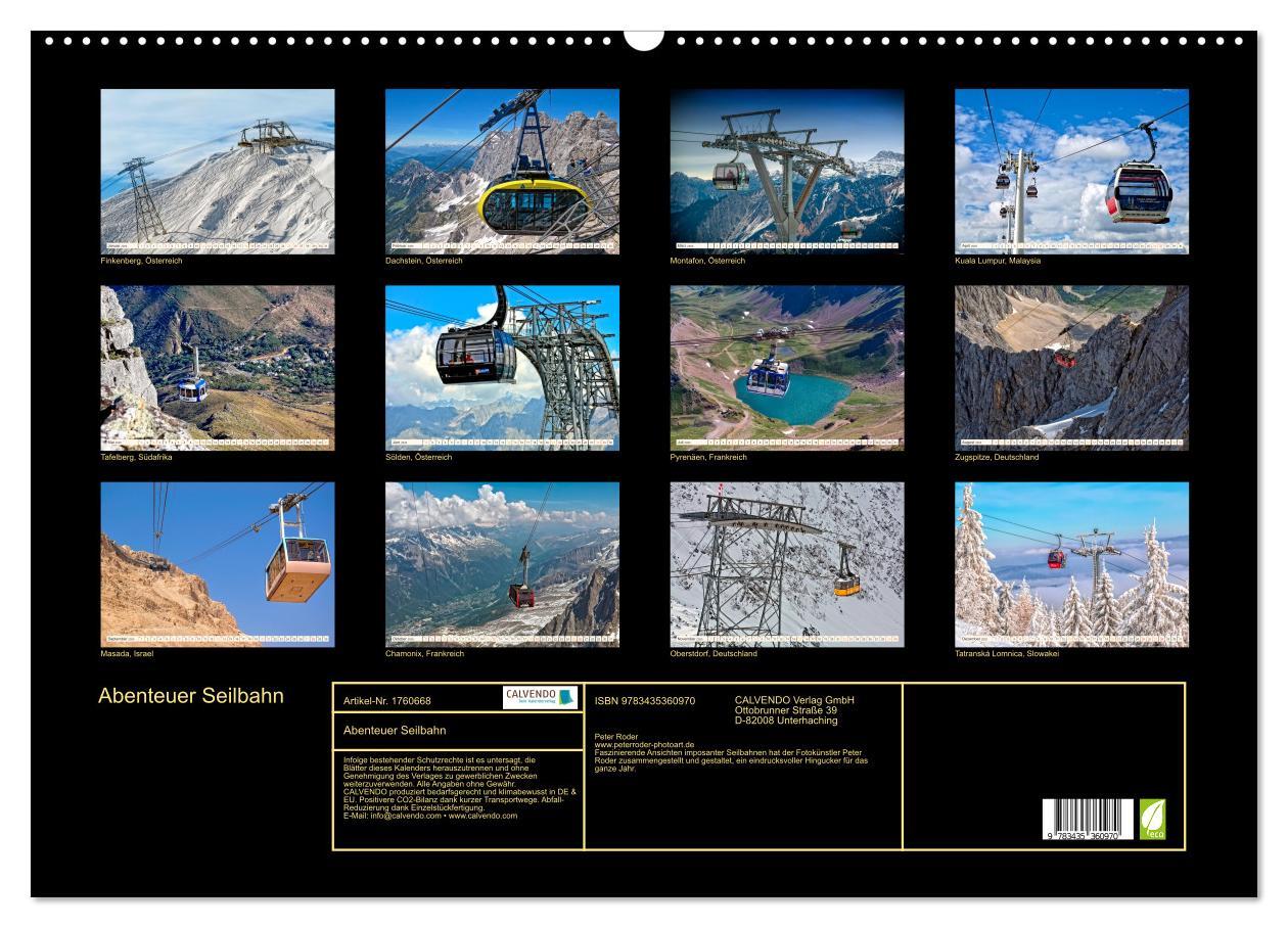 Bild: 9783435360970 | Abenteuer Seilbahn (Wandkalender 2025 DIN A2 quer), CALVENDO...