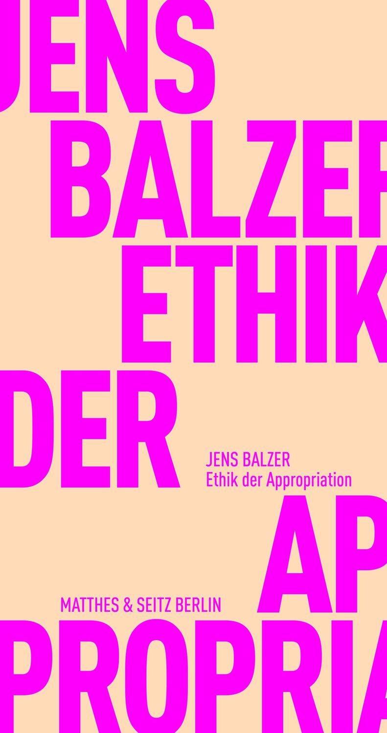 Cover: 9783751805353 | Ethik der Appropriation | Jens Balzer | Taschenbuch | 88 S. | Deutsch