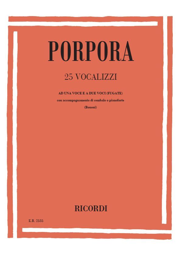 Cover: 9790041825359 | 25 Vocalizzi | Di Cembalo O Pianoforte | Nicola Porpora | Partitur