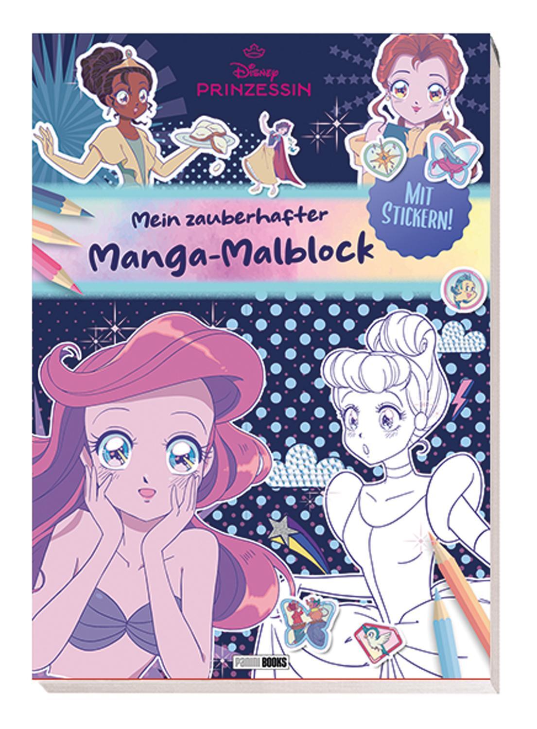 Cover: 9783833245244 | Disney Prinzessin: Mein zauberhafter Manga-Malblock | Disney (u. a.)