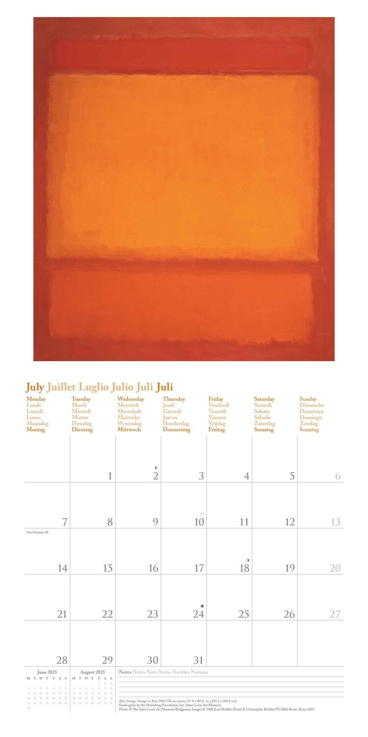 Bild: 4002725994110 | Mark Rothko 2025 - Wand-Kalender - Broschüren-Kalender - 30x30 -...