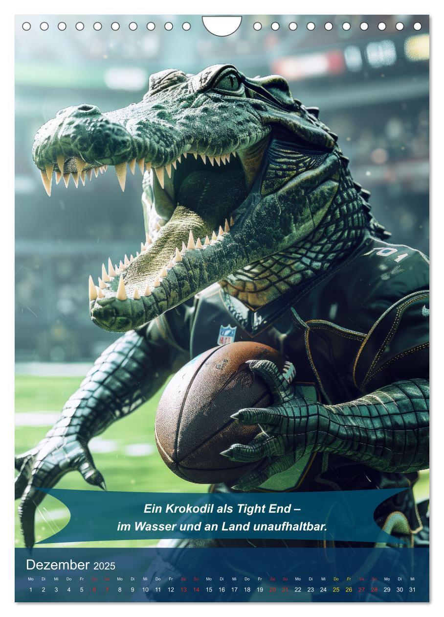 Bild: 9783457163061 | American Football mit tierischem Humor (Wandkalender 2025 DIN A4...