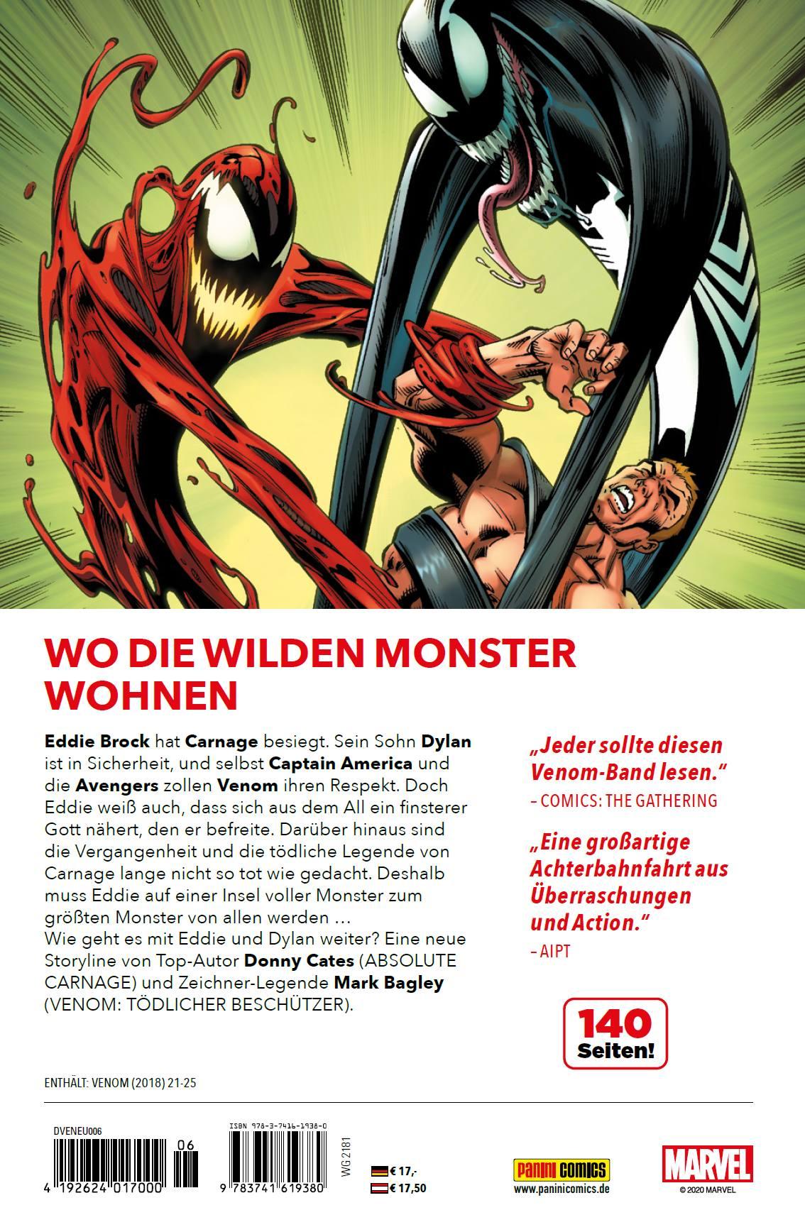 Rückseite: 9783741619380 | Venom - Neustart | Bd. 6: Insel des Grauens | Donny Cates (u. a.)