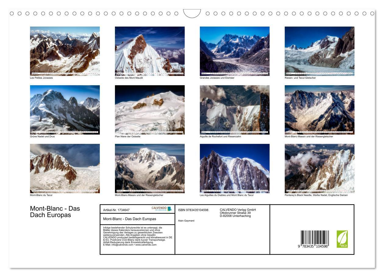 Bild: 9783435104598 | Mont-Blanc - Das Dach Europas (Wandkalender 2025 DIN A3 quer),...