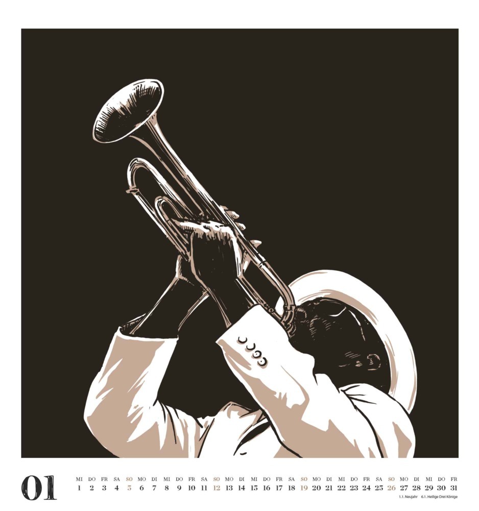 Bild: 4250809654096 | DUMONT - Jazz 2025 Wandkalender, 45x48cm, Kunstkalender mit...