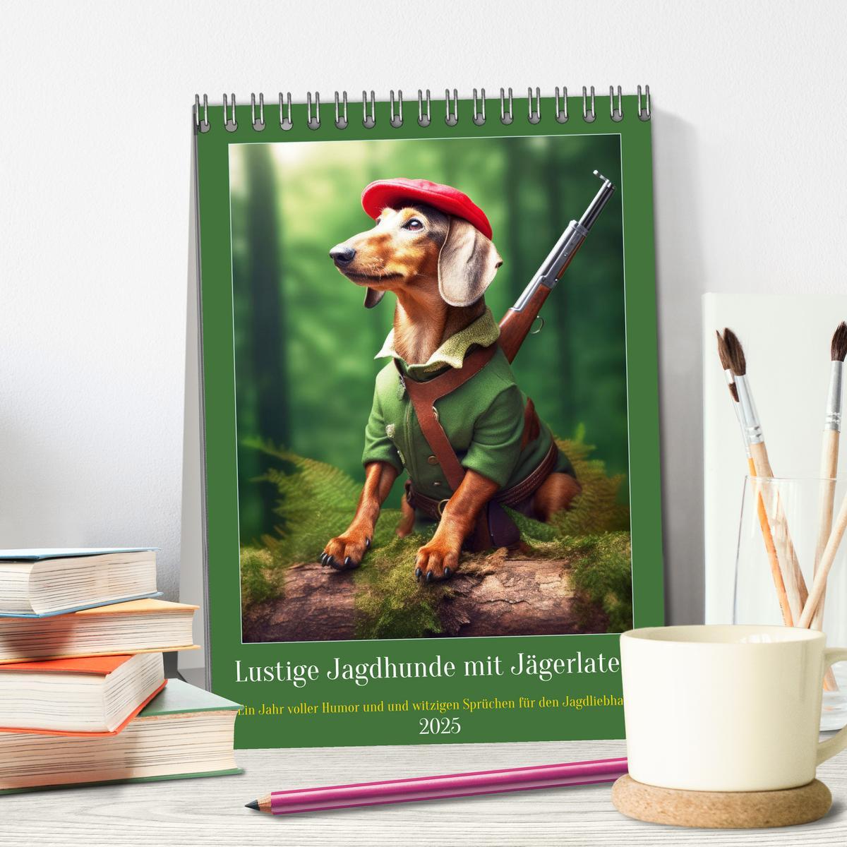 Bild: 9783435979899 | Lustige Jagdhunde mit Jägerlatein (Tischkalender 2025 DIN A5 hoch),...