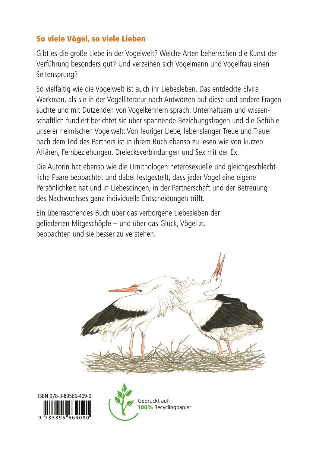 Rückseite: 9783895664090 | Vögel und die Liebe | Elvira Werkman | Buch | 128 S. | Deutsch | 2020