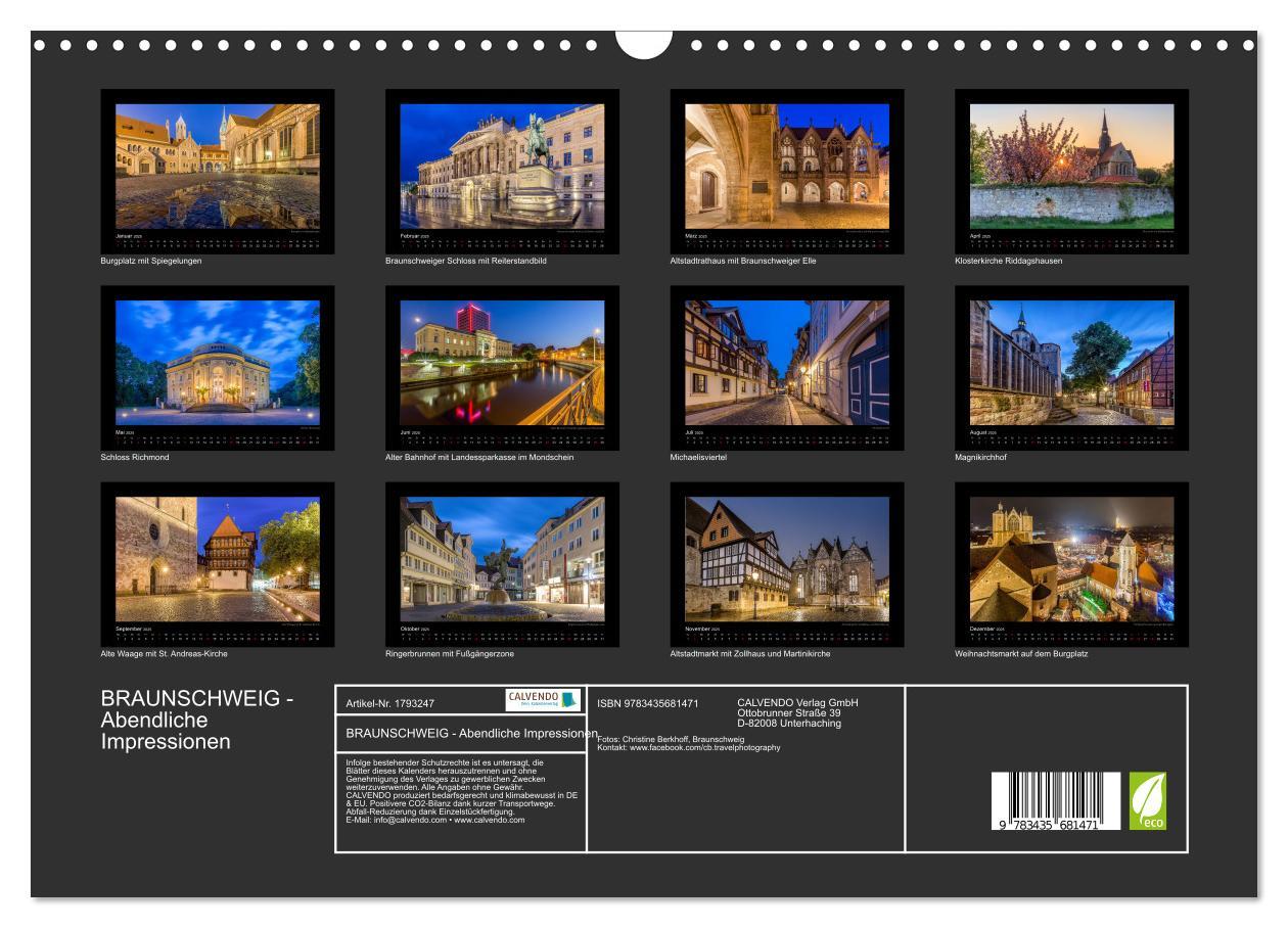 Bild: 9783435681471 | BRAUNSCHWEIG - Abendliche Impressionen (Wandkalender 2025 DIN A3...