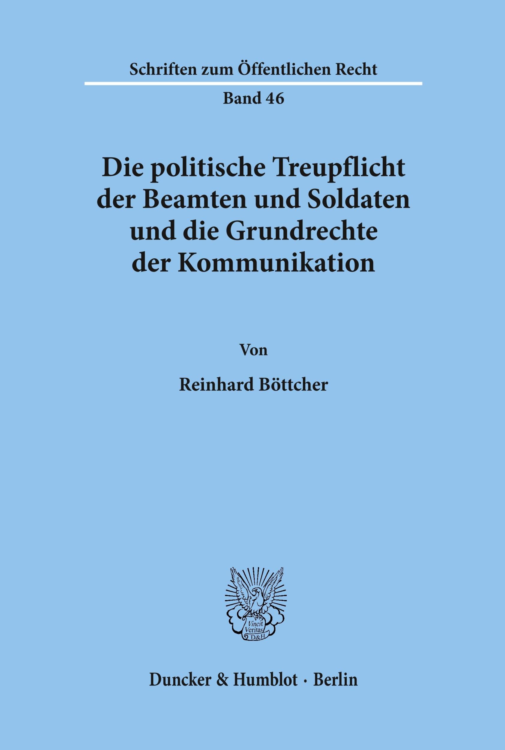 Cover: 9783428002214 | Die politische Treupflicht der Beamten und Soldaten und die...